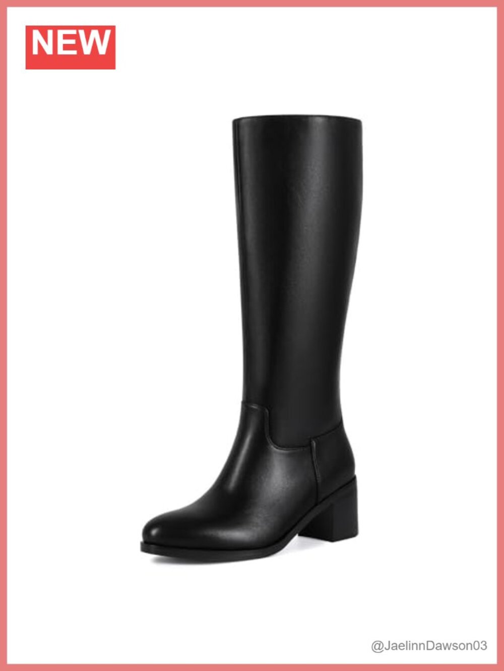 Wide Calf Knee High Boots Stretch Opening 2.36" Block Heel Full Side Zipper